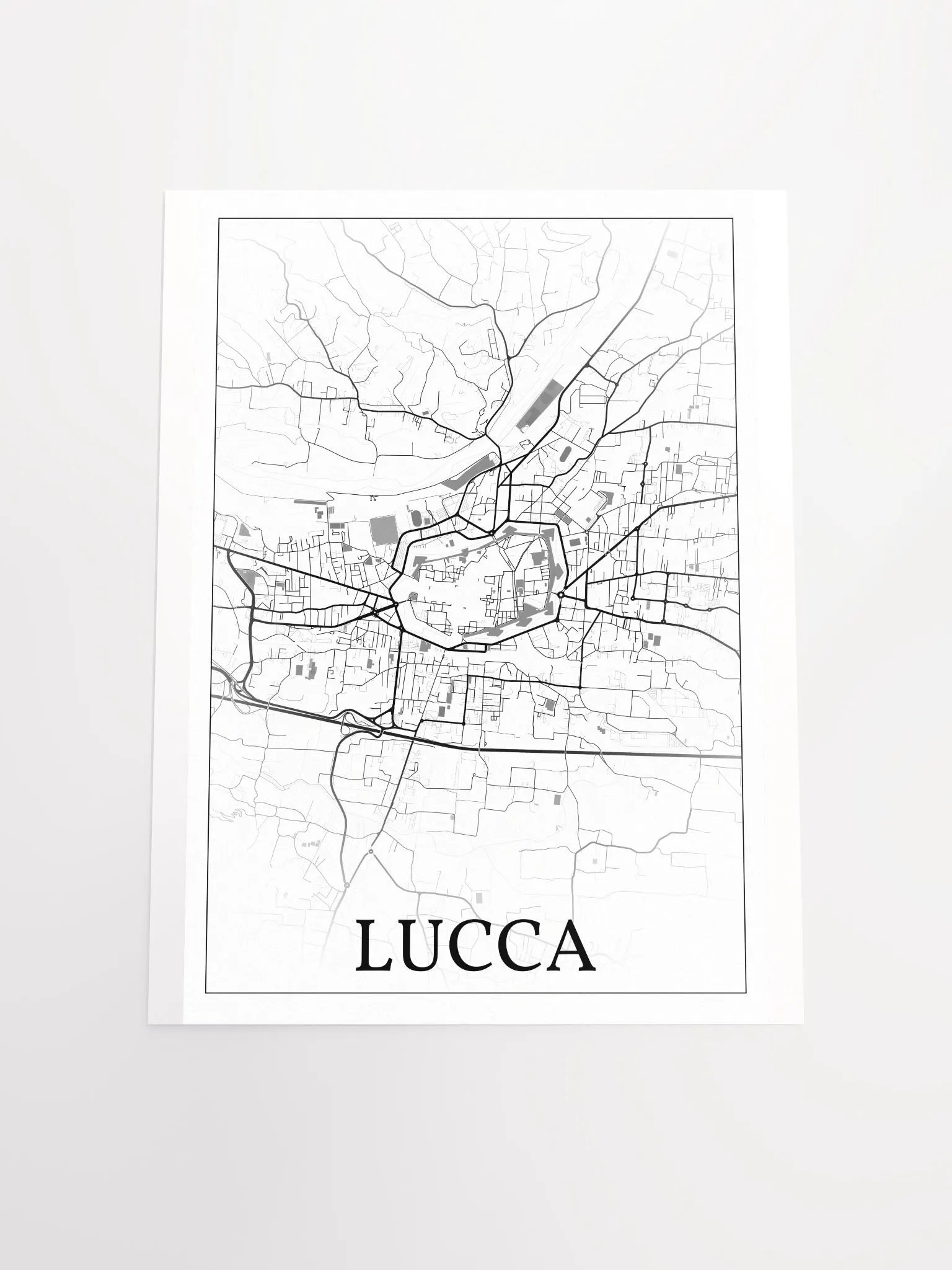 Lucca, Italy, city map print product image (18)