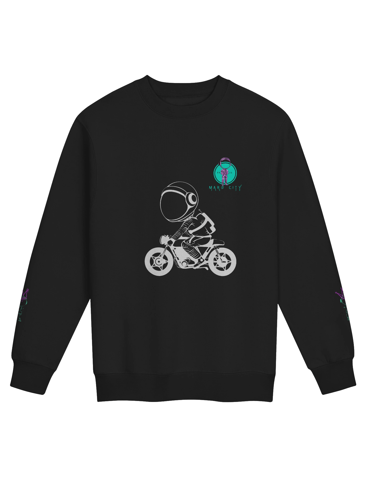 Mars City Neon Graffiti Circle Logo Moto Front Sweatshirt product image (1)