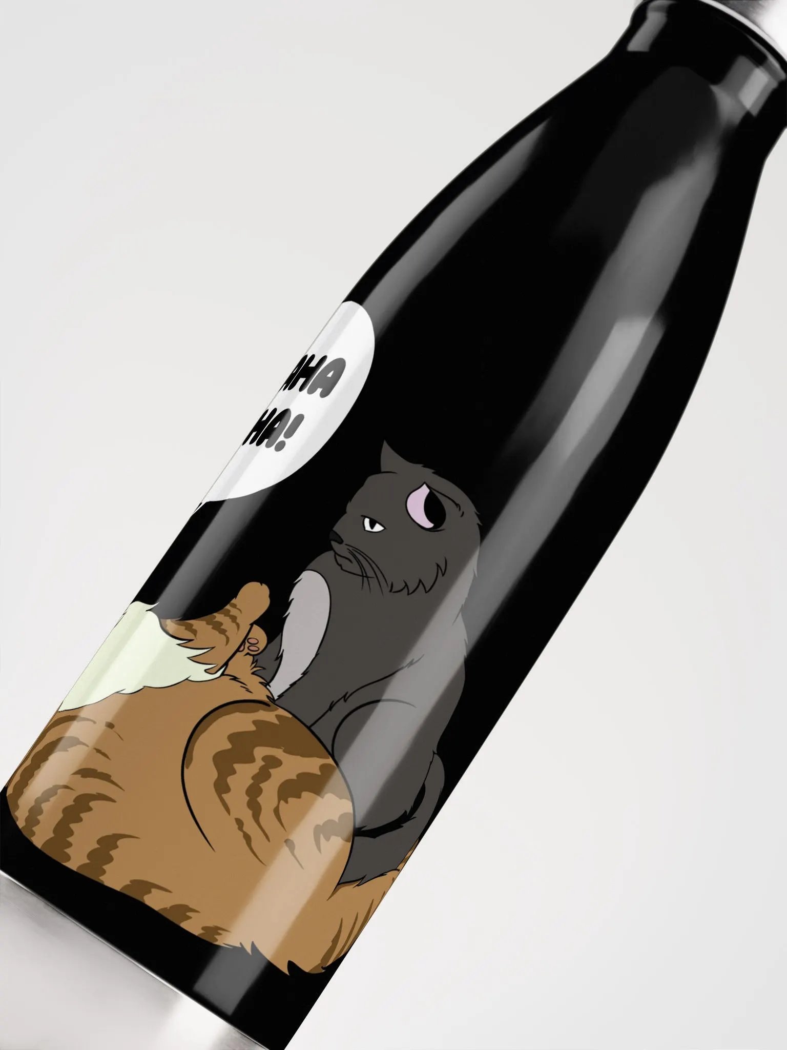 AHAHA Cat - Stainless Steel Water Bottle (17oz) product image (3)
