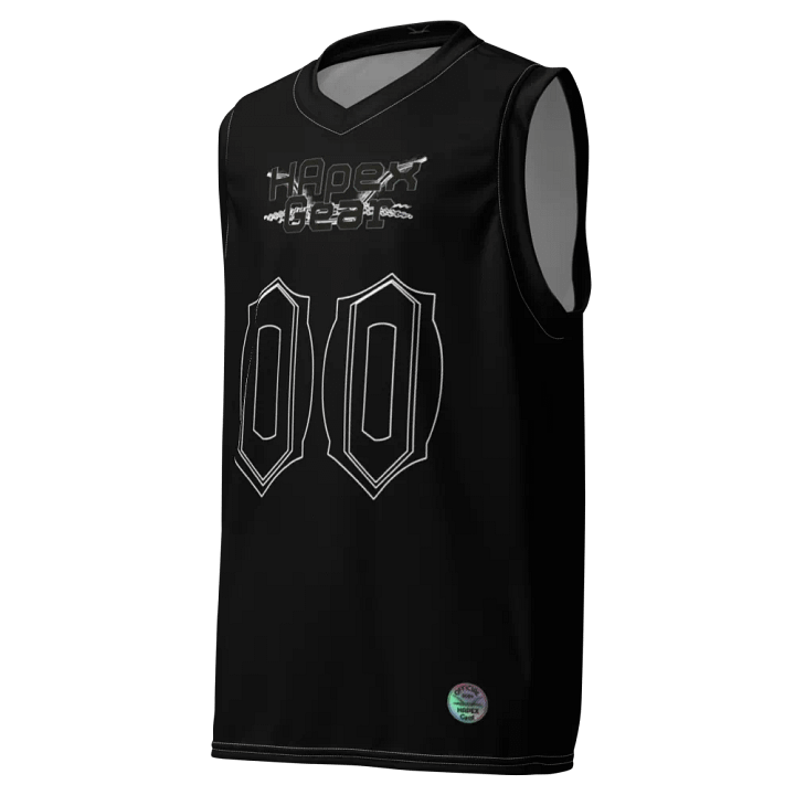 Recycled Unisex Basketball Jersey - Black - Black HApex Gear Black Logo product image (1)