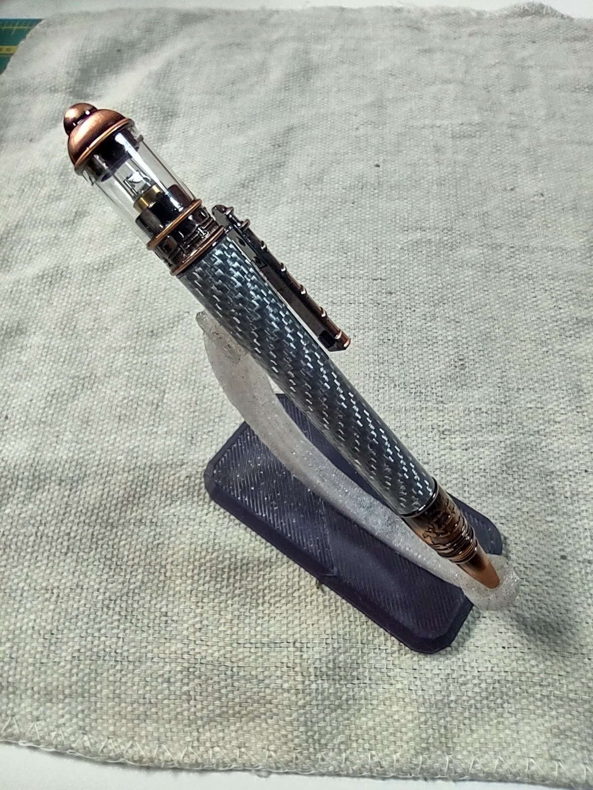 Lighthouse Glow: LED Illuminated Pen with Nautical Design & Carbon Fiber Body - RBLHOUSE1 product image (1)