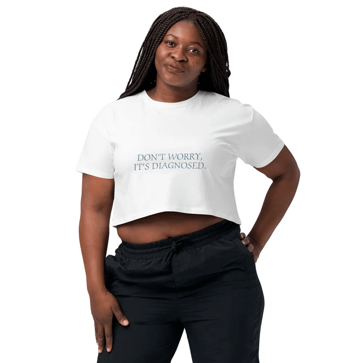 DW, IT'S DIAGNOSED (#709AAF) printed cotton crop top product image (25)