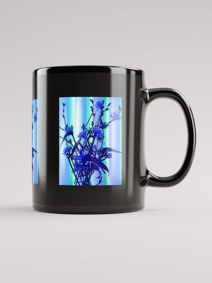 Blue Wildflowers with Backlight Black Coffee Mug product image (1)