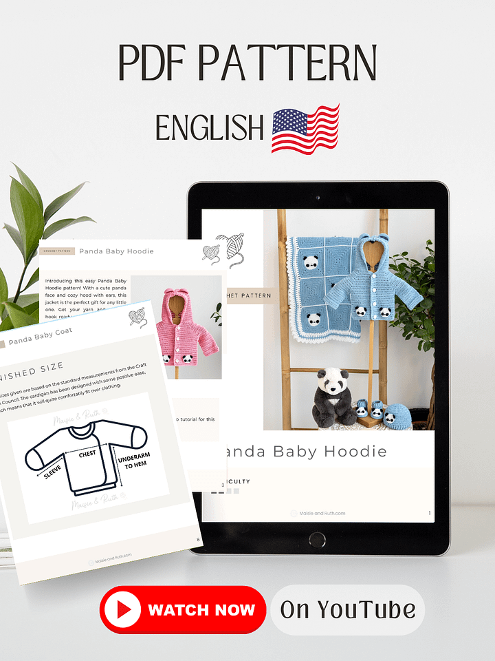 Crochet Pattern: Panda Baby Hoodie product image (2)