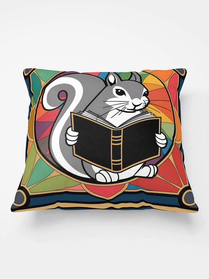 Comfy Pillow: Pooky Reading in Front of stained glass product image (1)