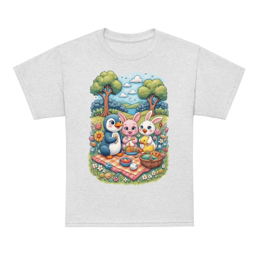Whimsical Baby Animal Picnic Adventure Youth Tee product image (71)