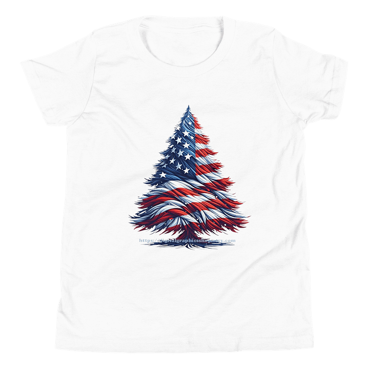 Patriotic Christmas Tree Youth T-Shirt product image (2)