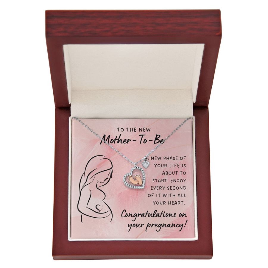 To the New Mother-To-Be Baby Feet Heart Necklace – New Phase Of Your Life product image (6)