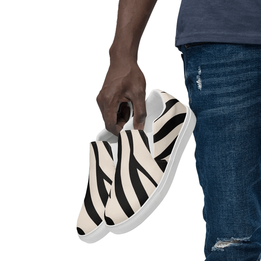 Zebra Stripes Men's Slip-On Canvas Shoes product image (6)