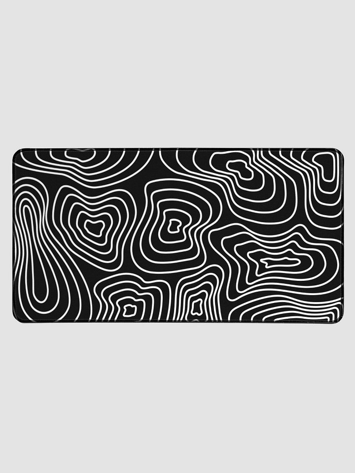 White on Black Topographic Neoprene Desk Mat product image (1)