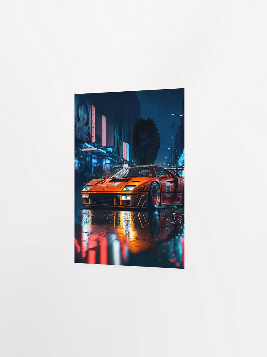 Ferrari, Retrowave classic sports car in Tokyo city [synthwave/vaporwave/cyberpunk] — aesthetic art print product image (7)