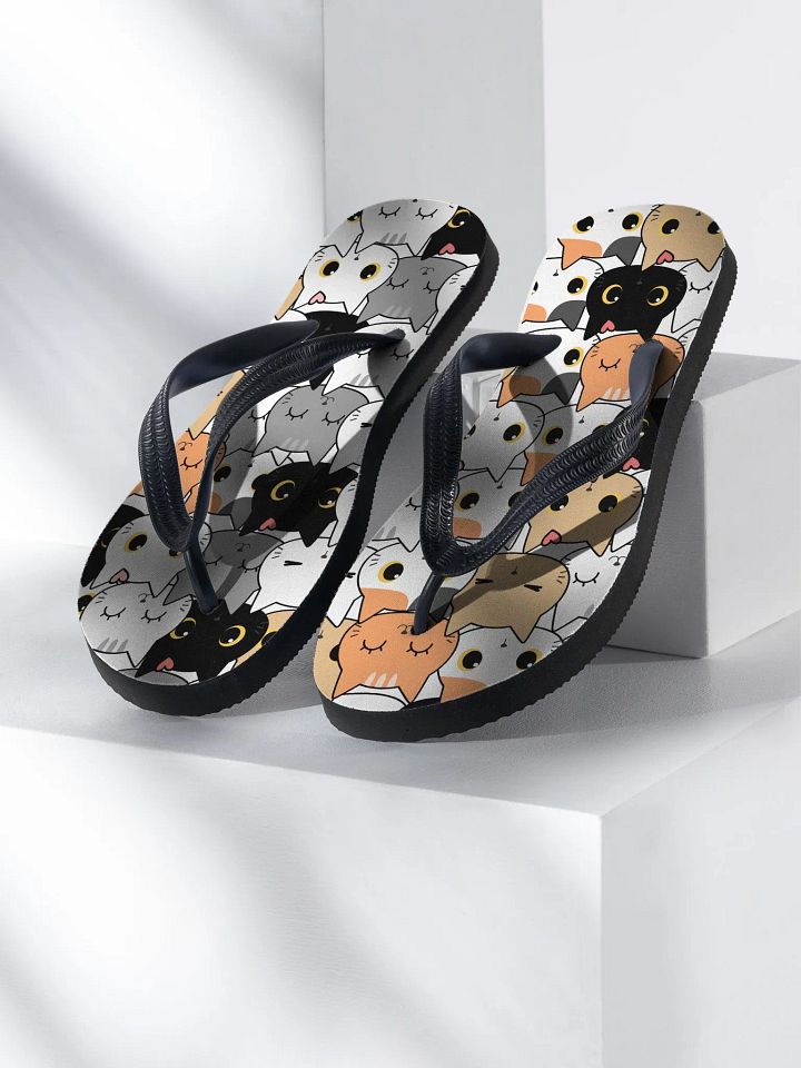 Crazy Cat Person Flip Flops product image (1)