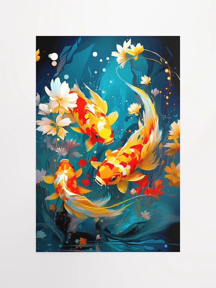 Dance of the Koi Fish: A Serene Underwater Ballet Matte Poster product image (2)