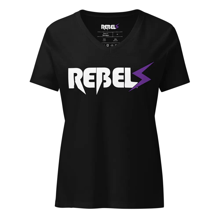 Woman's V Neck | Black | White/Purple product image (1)
