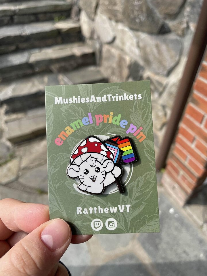 Mushroom Rat Pride Flag Enamel Pins product image (2)