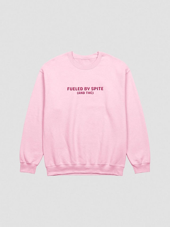 FUELED BY SPITE (pink thread) embroidered classic crewneck product image (1)