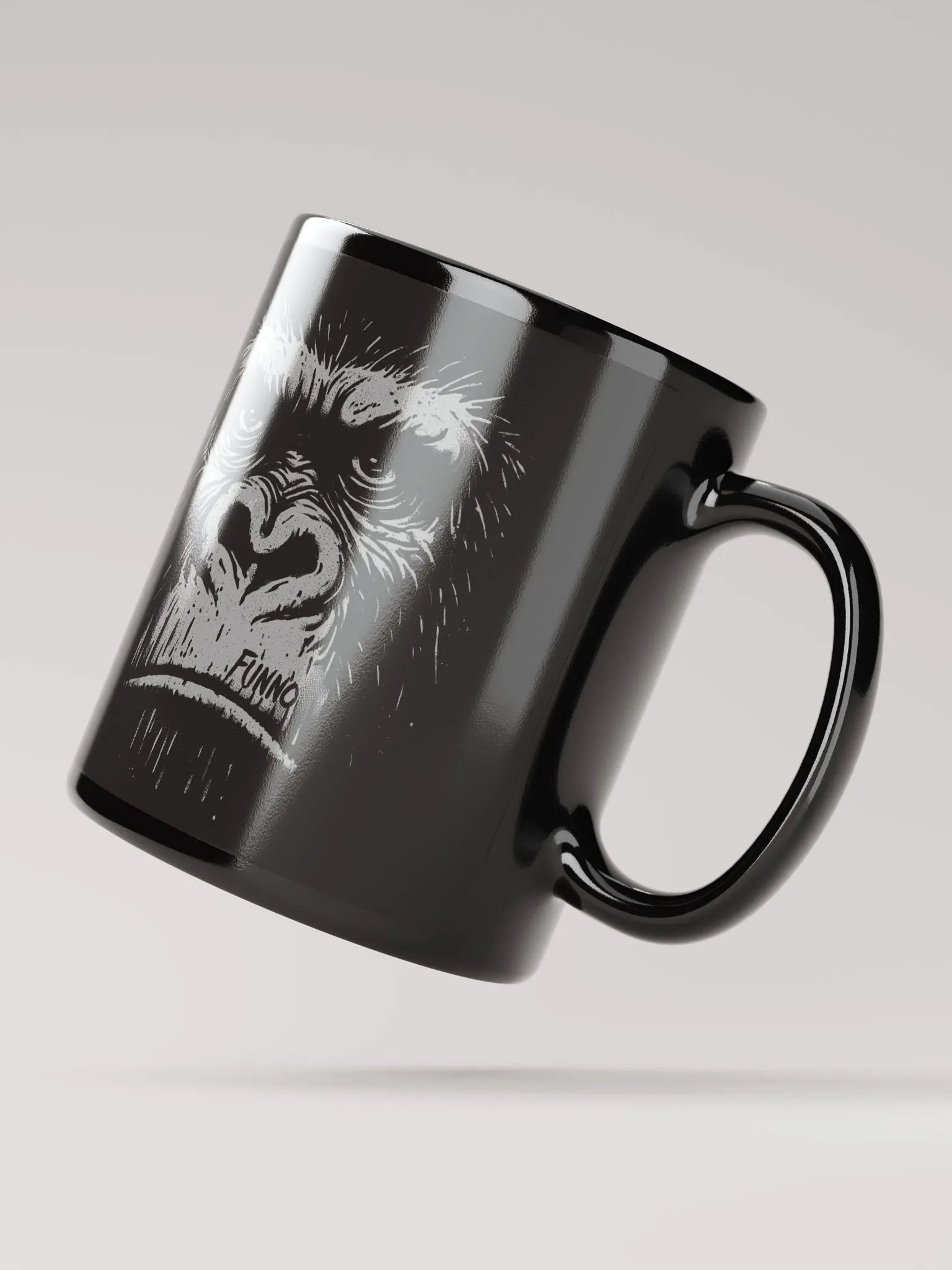 Gorilla face-Funno Black Glossy Mug product image (2)