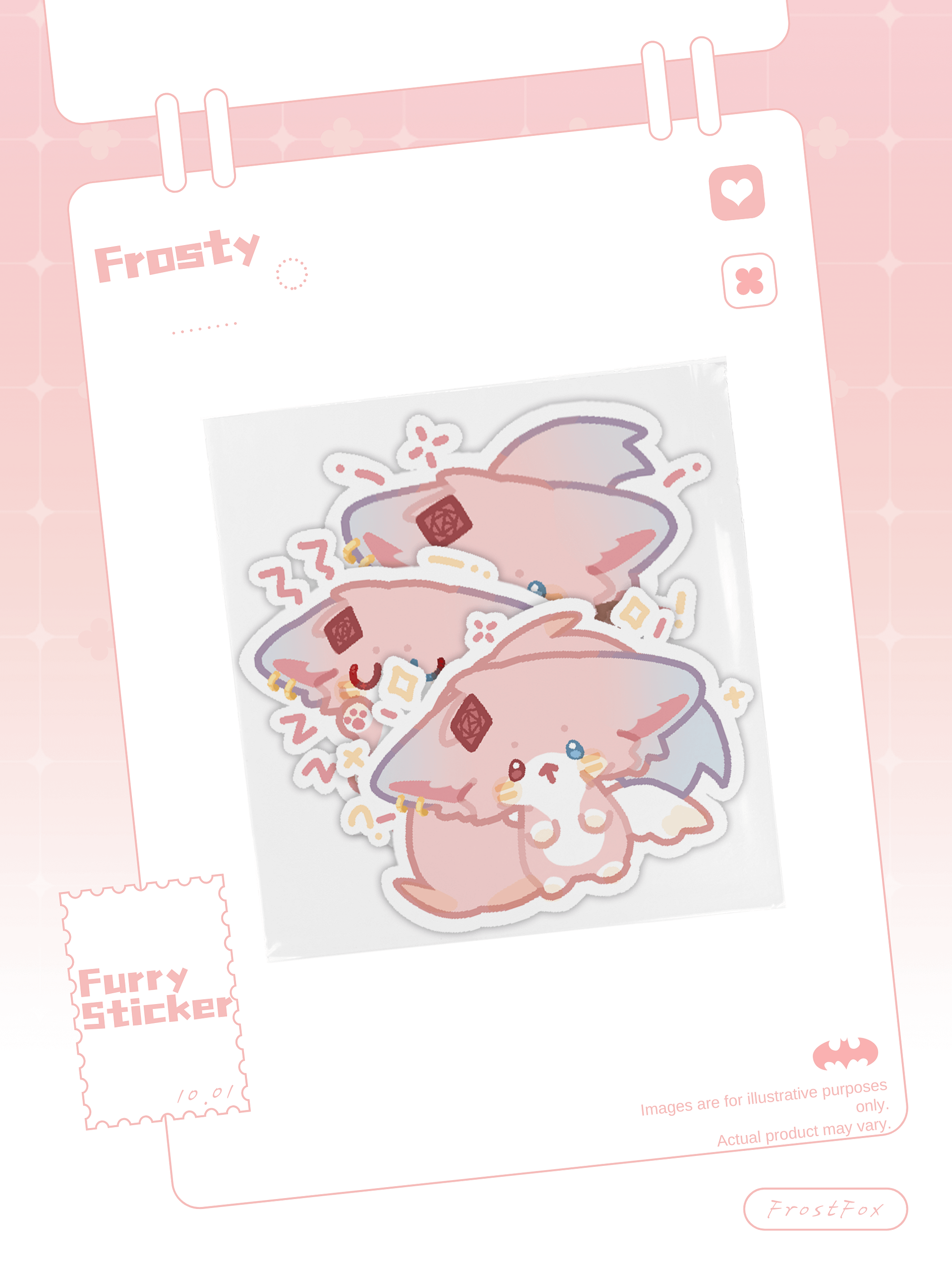 [FROSTY] 10 Furry Fox Sticker product image (1)