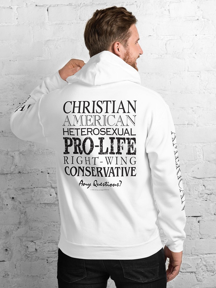 Christian American Hoodie | Pro-Life Right-Wing Unisex Sweatshirt | Patriotic Faith-Based Apparel | Traditional Value Gift Unisex Hoodie product image (27)