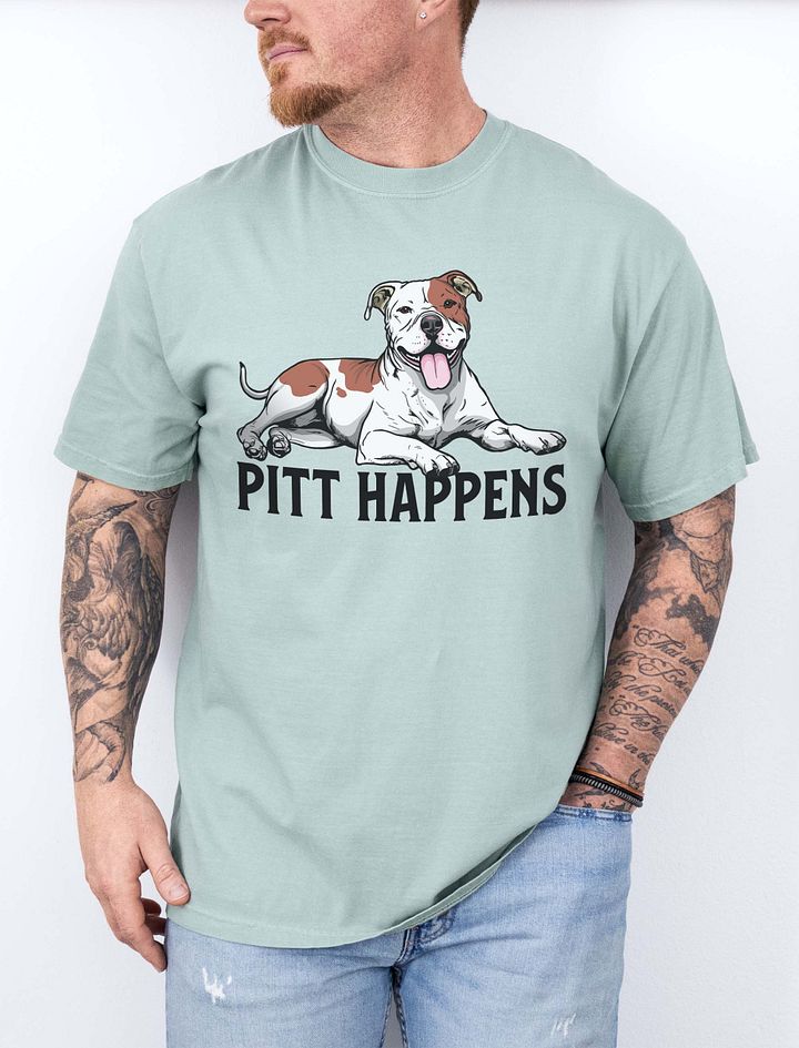 Pitt Happens T-Shirt of a Pitbull Terrier | Funny T-Shirt for Pittie and Staffy Paw-rents product image (1)