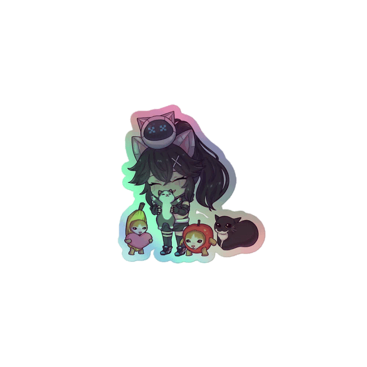 Neko and the Silly Cats Squad Holographic Sticker product image (1)
