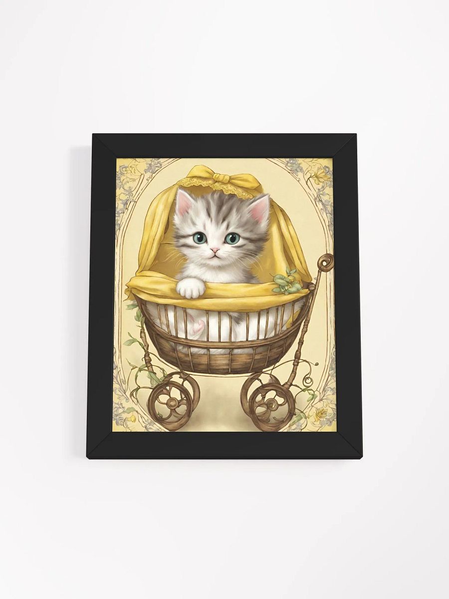 Whimsical Kitten in Vintage Carriage Framed Print product image (7)
