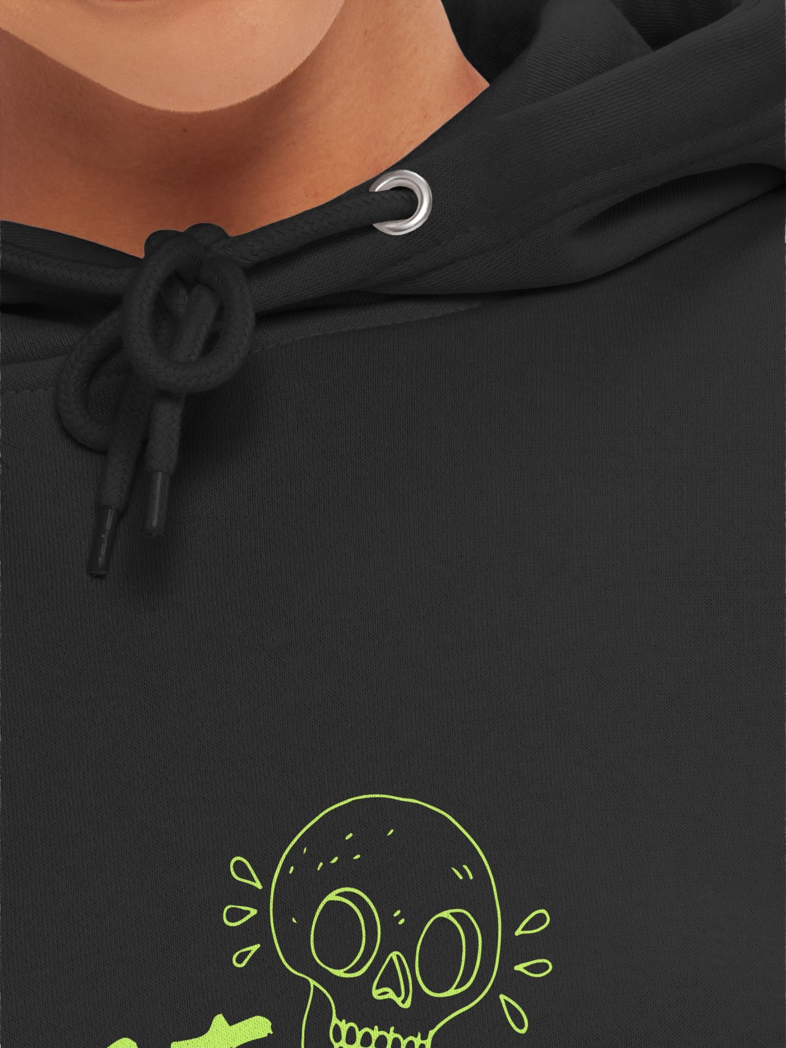 Playful Mood Green Skull Hoodie product image (20)