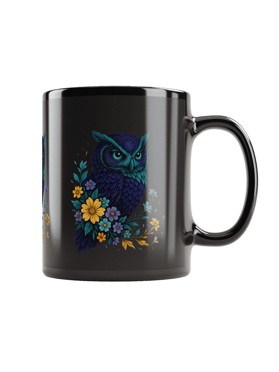Dark Owl Mug With Floral Night Garden Aesthetic product image (1)