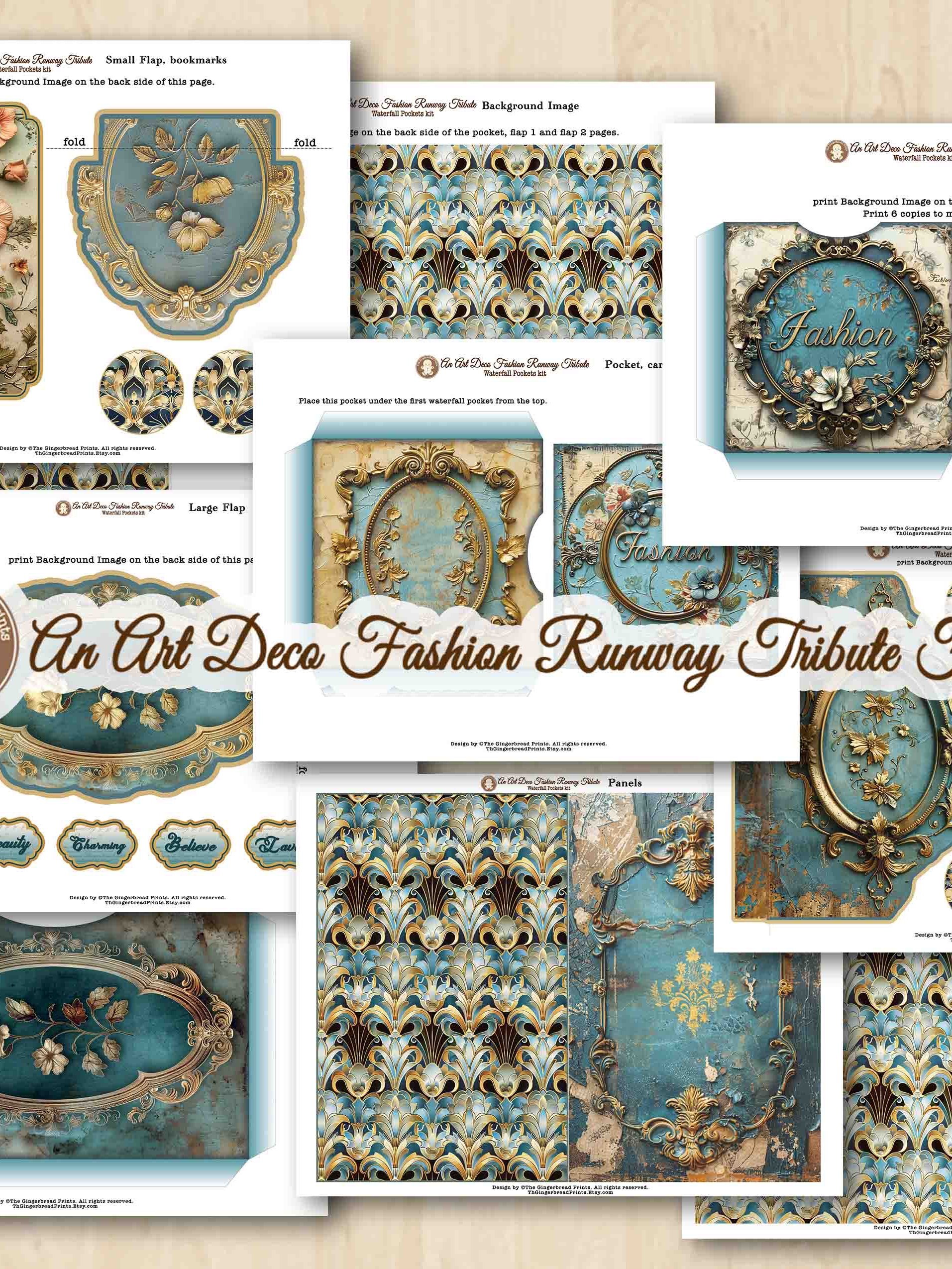 An Art Deco Fashion Runway Tribute Waterfall Folio Digital Kit product image (8)