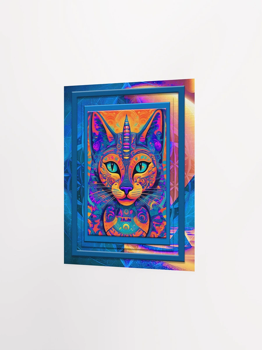 Space Cat Blue Orange Poster product image (2)