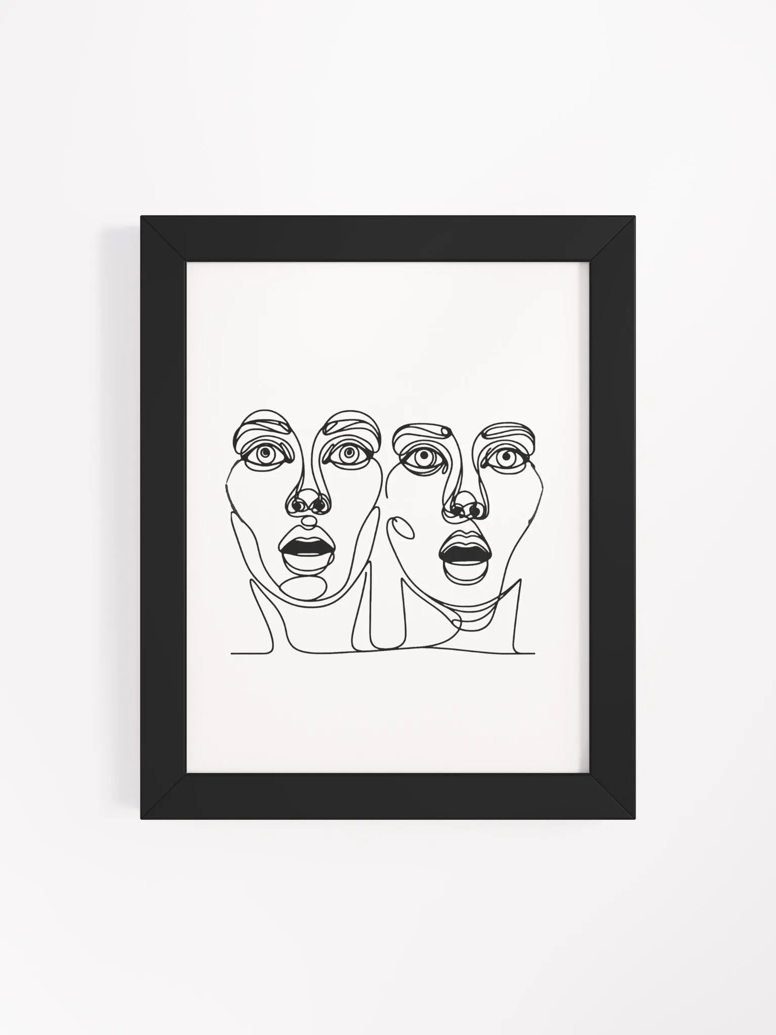 Shocked Women Faces LIne Art Matte Poster product image (4)