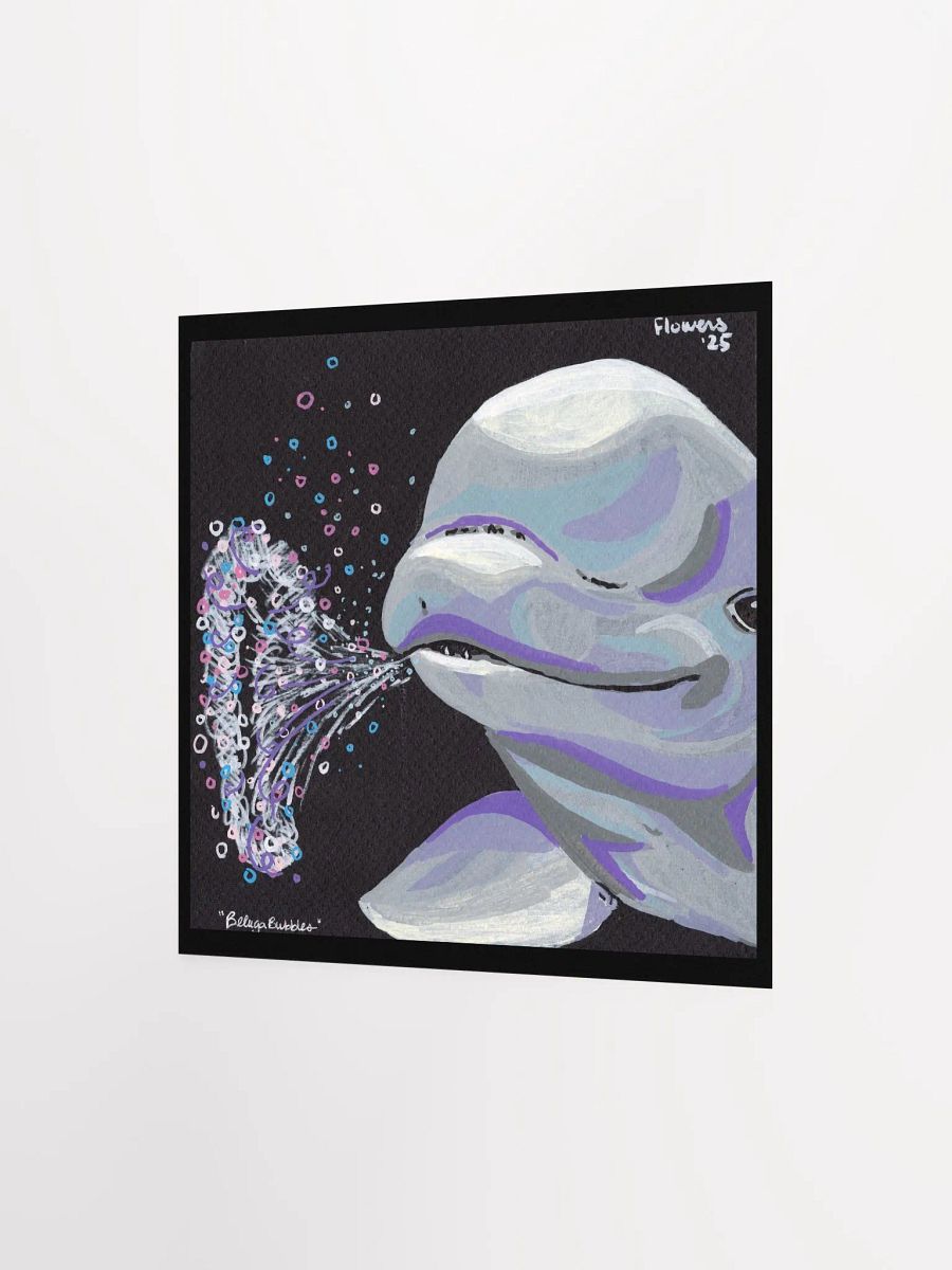 beluga bubbles - acrylic marker on black paper - print product image (6)