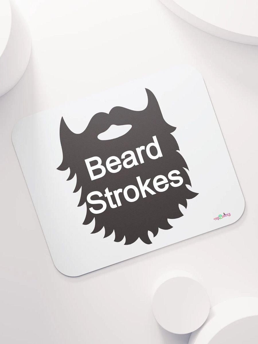 Black Beard Strokes Classic Mouse Pad (White) product image (7)