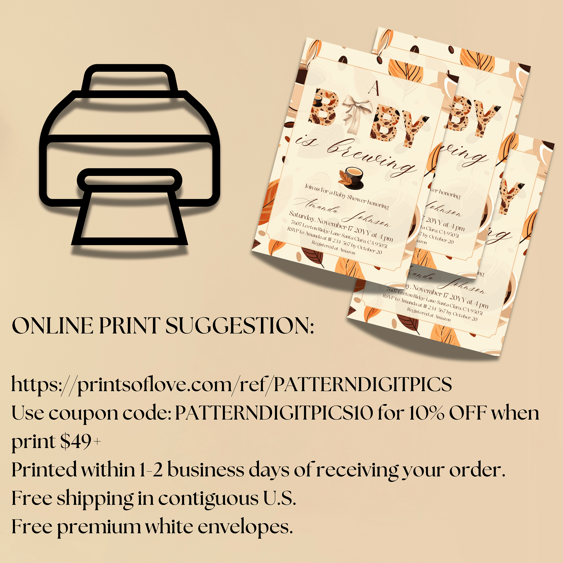 A Baby is Brewing Coffee Baby Shower Invite, Fall Rustic Gender Neutral Shower, Modern Brunch Invitation, Digital Download Canva Template product image (10)