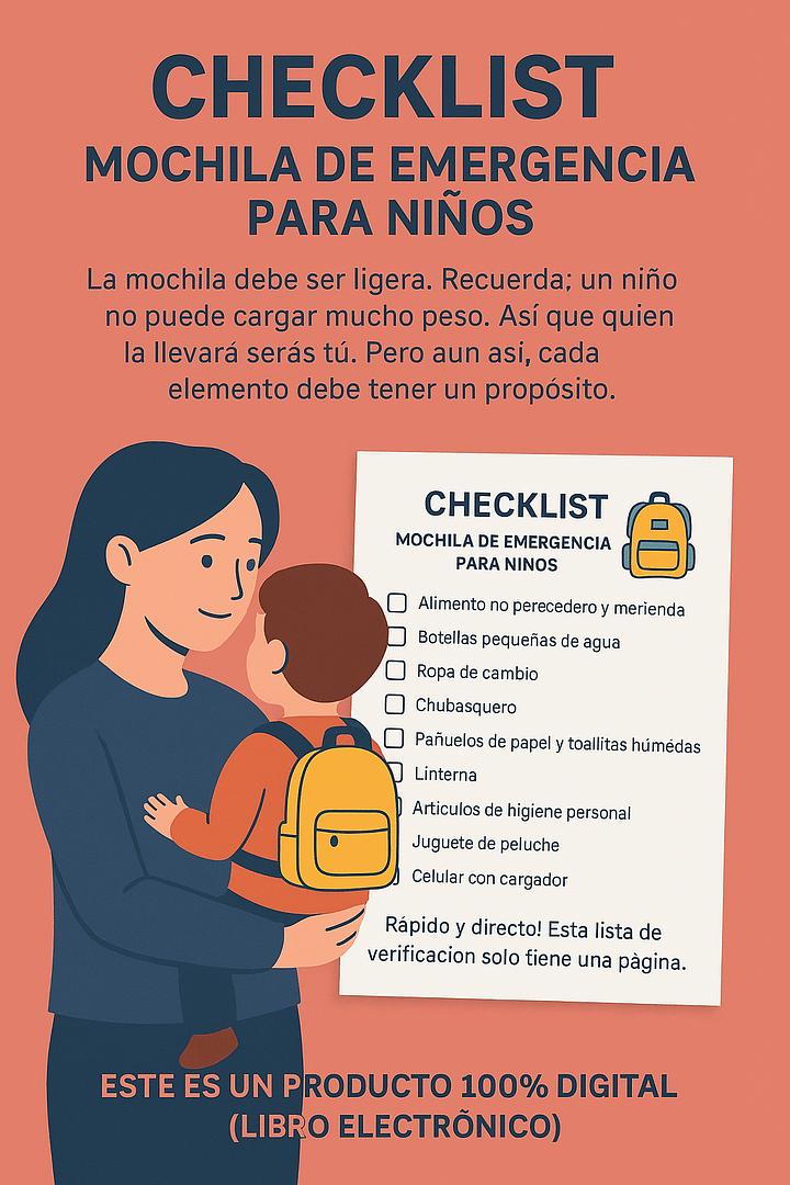 Checklist - mochila de emergencia para niños product image (1)