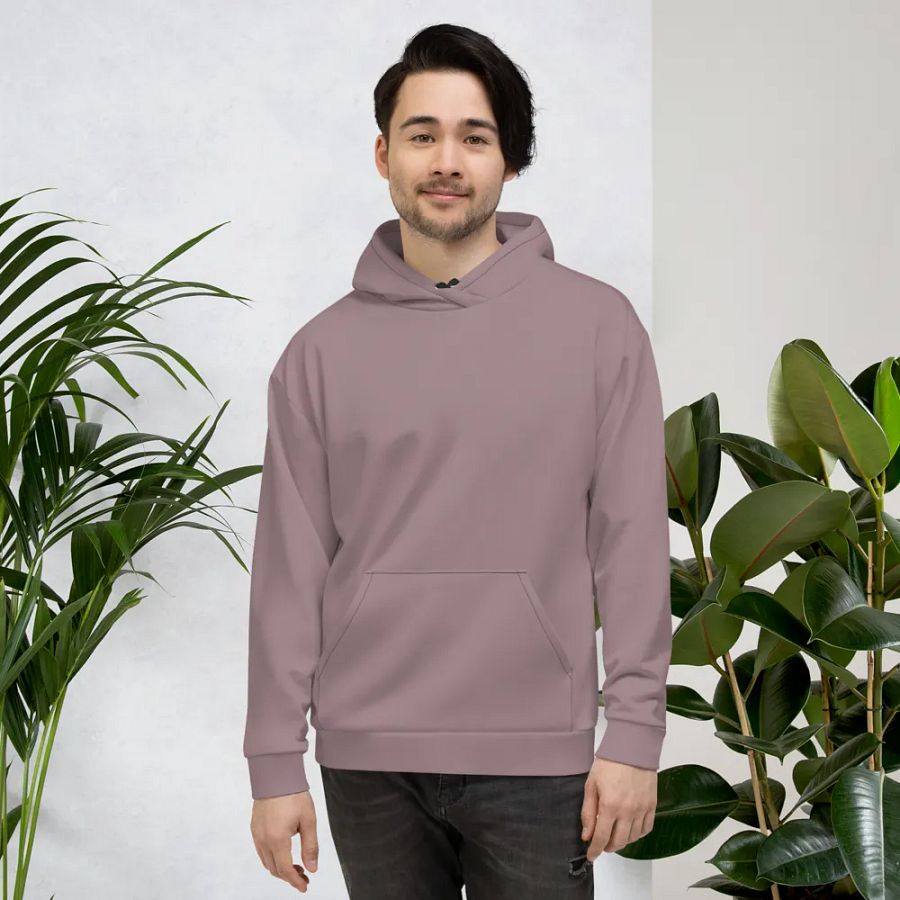 Plain Cool Purplish Brown Soft Summer Unisex Recycled Polyester Heavyweight Premium Hoodie by Treasure Pie product image (5)