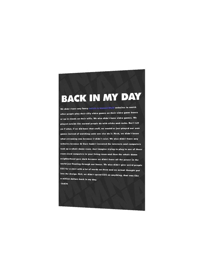 Back In My Day Poster 5" x 7" product image (2)