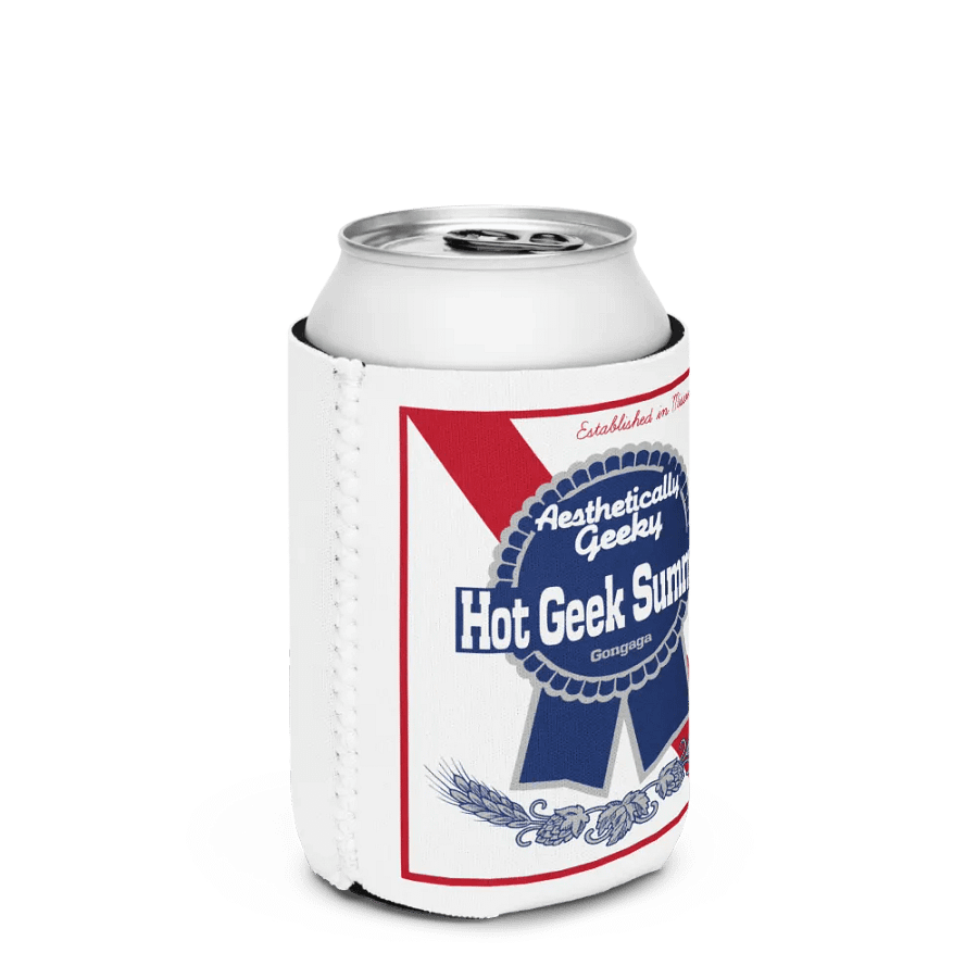 Aesthetically Geeky Hot Geek Summer Pabst Blue Ribbon Parody Drink Koozie product image (3)