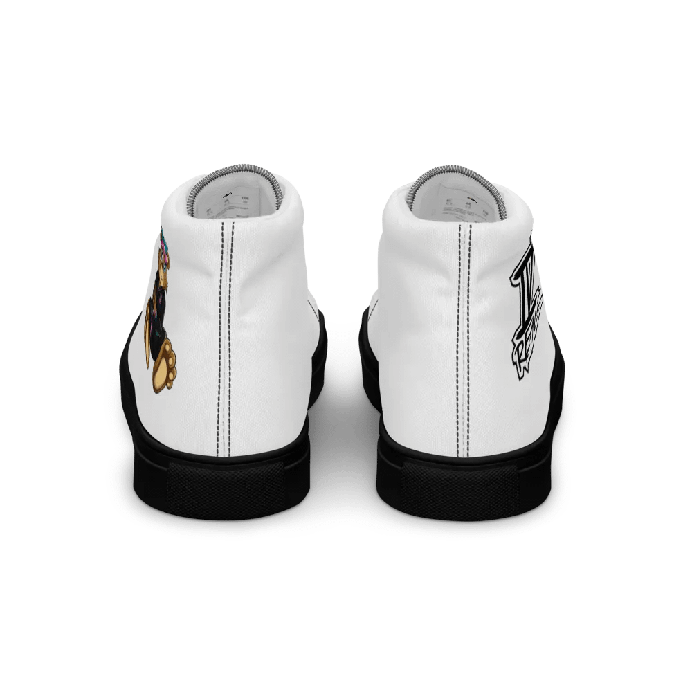 Sitting Girl Bear Women's High Top Canvas Shoes product image (2)