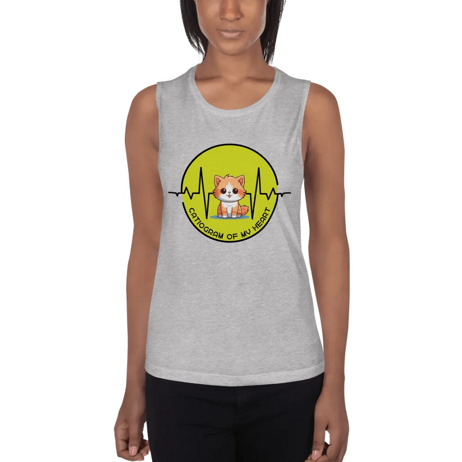 Cat Heartbeat Flowy Muscle Tank product image (4)