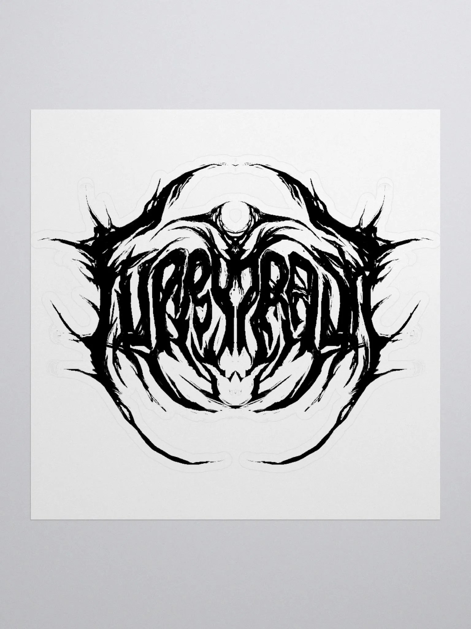 Furry Trash Sticker – Metal Logo (Black) product image (1)