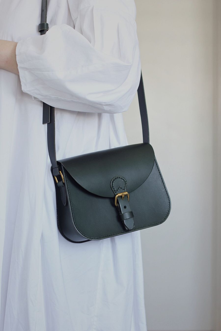 SPECIAL SALE - Dark Green Vegetable Tanned Leather Saddle Bag - Small product image (1)