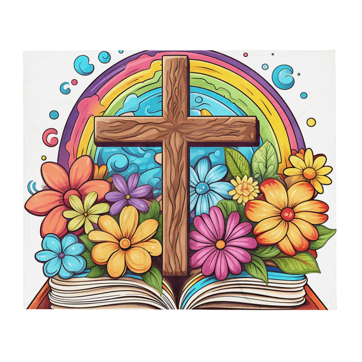 Beautiful Wooden Cross & Floral Throw Blanket product image (13)