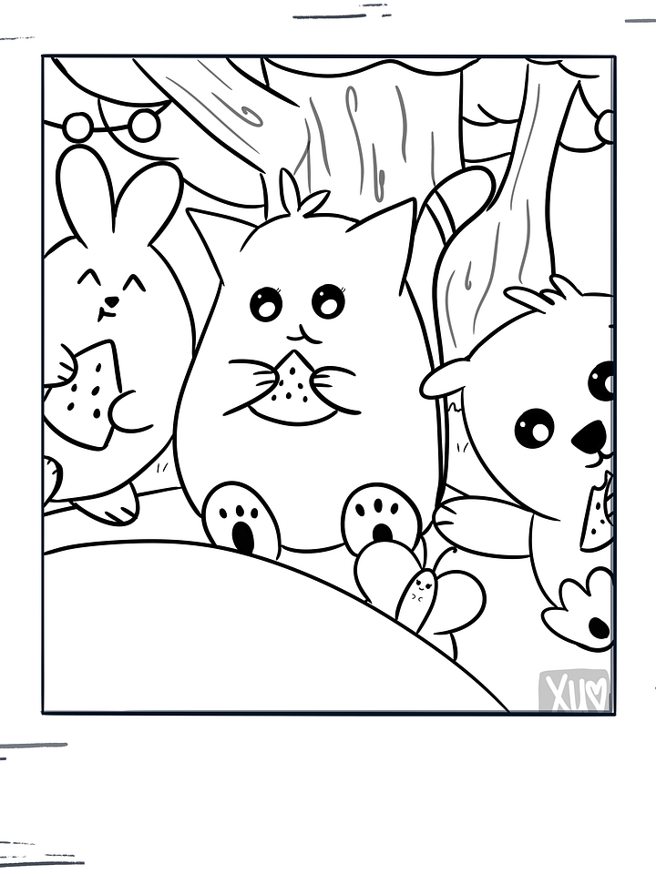Watermelon Picnic Snap #3 Coloring Page product image (1)
