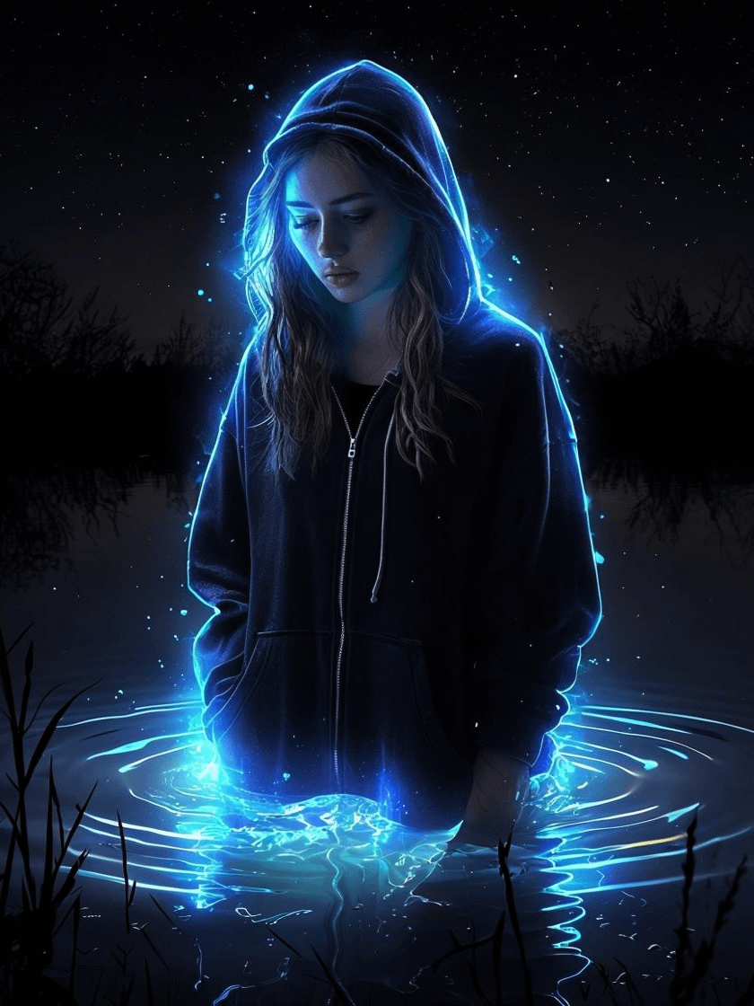 Ethereal Glow Hoodie Framed Poster product image (1)