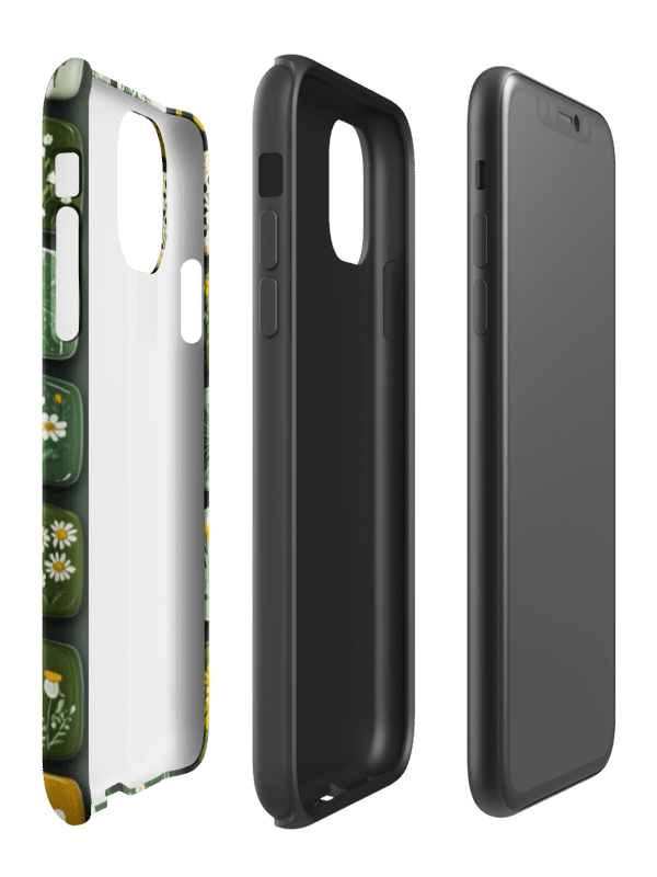 Green Botanical Flower Tiles - Tough Phone Case product image (3)