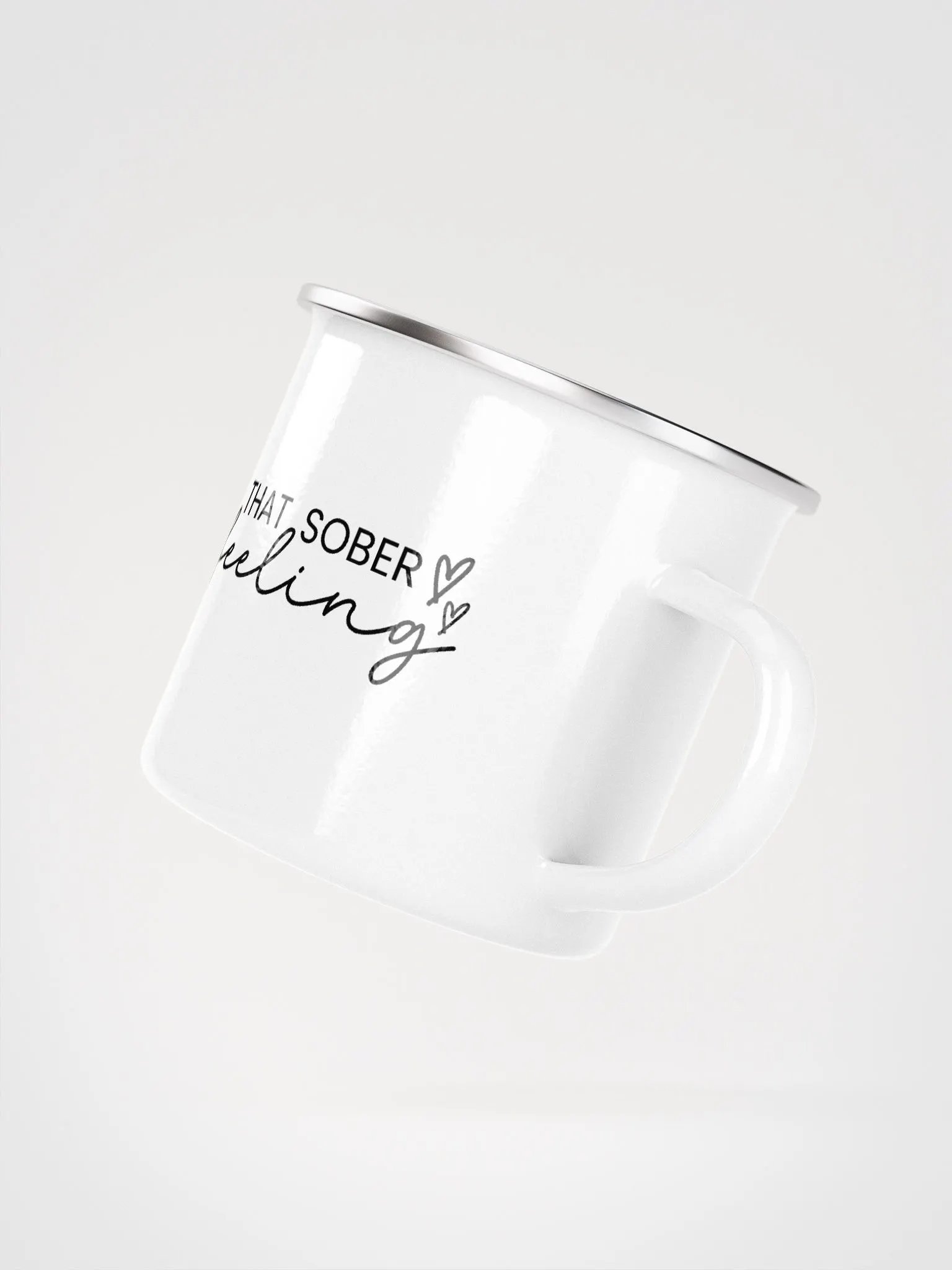 That Sober Feeling, Addiction Recovery Awareness Enamel Mug product image (3)