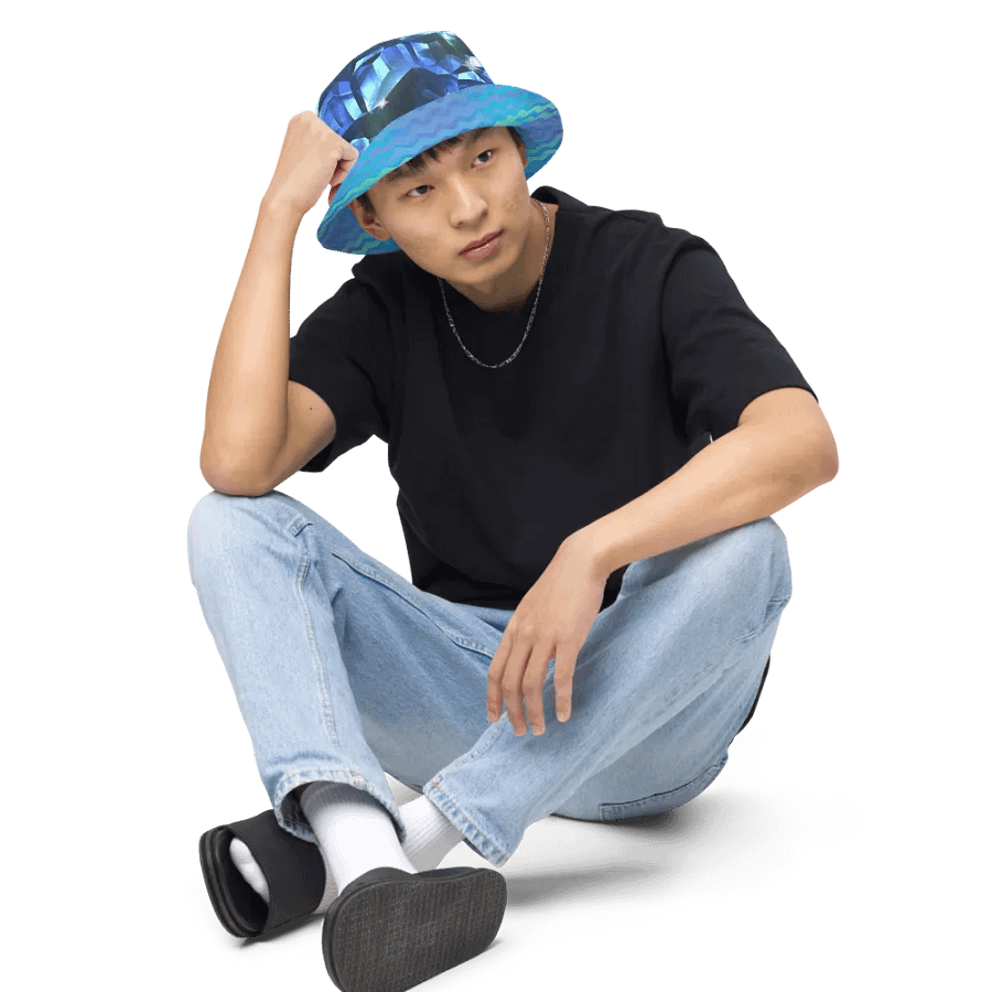 Blue Crystal Pattern Buckethat product image (11)