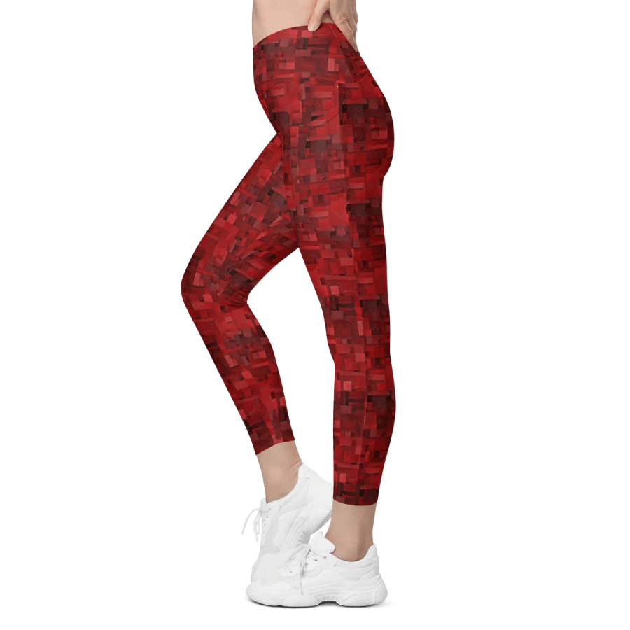 Limited Edition Passion Red Crossover Leggings with Pockets product image (11)