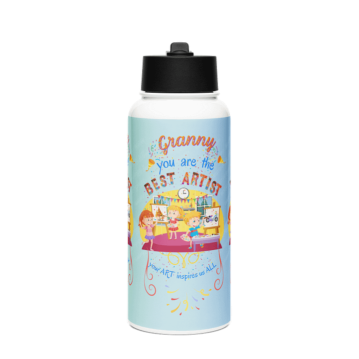 Love Granny's art Stainless Steel Water Bottle gift for arty granny on mothersday product image (1)